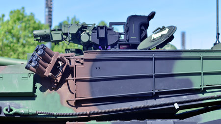 Tank turret with armament and modern armor protection systems.の写真素材