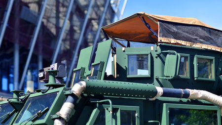 Tank turret with armament and modern armor protection systems.の写真素材