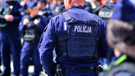 Warsaw, Poland. May 25, 2025. Police units securing demonstrations.