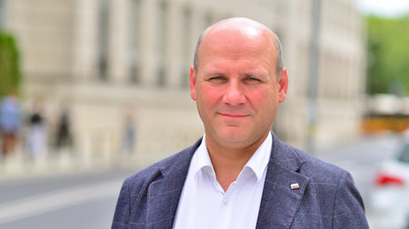 Warsaw, Poland. July 8, 2025. Polish parliamentarian, member of the Sejm Szymon Szynkowski vel Sek.のeditorial素材