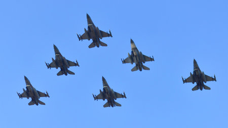 Warsaw, Poland. 15 August 2025. Polish Army Day parade with fighters, early warning aircraft,...