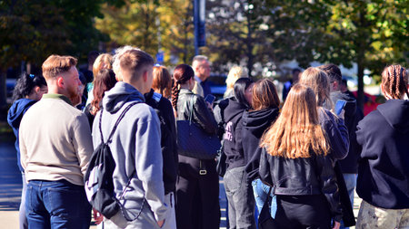 Warsaw, Poland. 26 September 2025. The youth are watching climate activists of the group Last...
