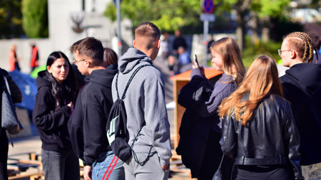 Warsaw, Poland. 26 September 2025. The youth are watching climate activists of the group Last...
