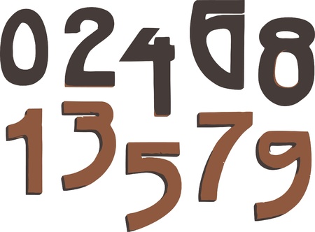 set of stylish numbersのイラスト素材