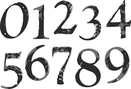 set of stylish numbersのイラスト素材