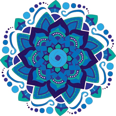 Colorful round mandala backgroundのイラスト素材