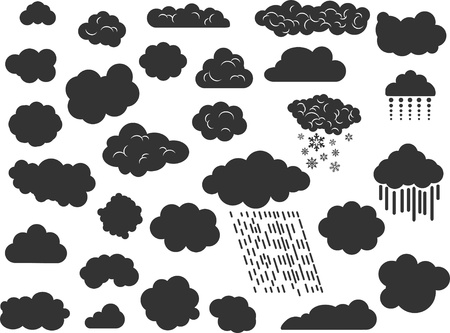 Doodle cloud silhouettesのイラスト素材