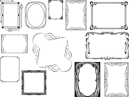 Set of art deco framesのイラスト素材