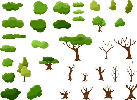 Set of tree illustrationsのイラスト素材
