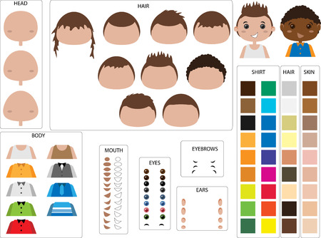 Make your own avatar set  Vector illustration.のイラスト素材