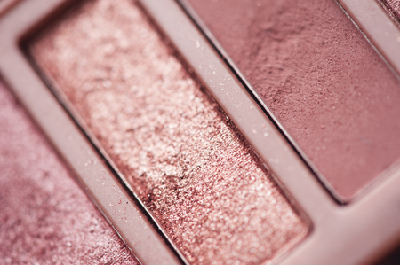 Rose gold eye shadow closeup. Selective focus.の写真素材