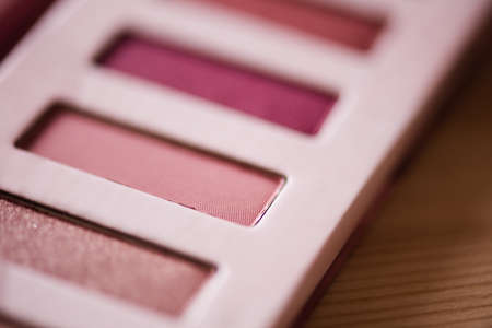 Eye shadow palette in nude color closeup. Make-up product.の写真素材
