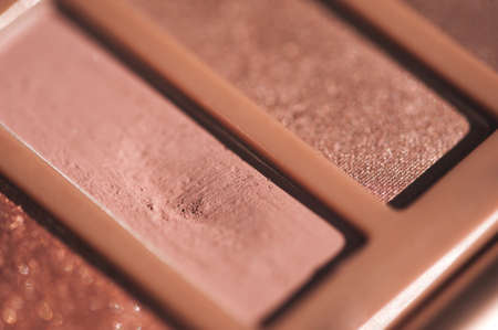 Nude make up palette closeup. Selective focus.の写真素材