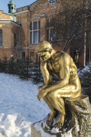 The s  1089;ulpture  imagery   of Thinker in the city of Irkutskのeditorial素材