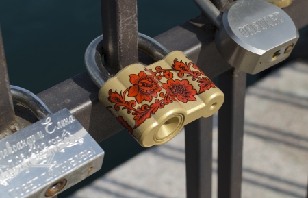 Wedding lock with a floral designの写真素材