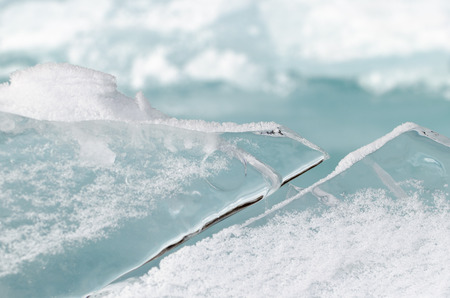Blue ice of Lake Baikalの写真素材