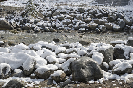 Kyrgynga river (in Buryat - Drum) in the village of Arshanの写真素材