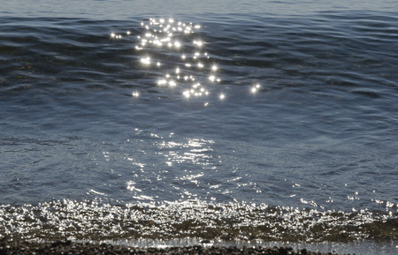 The water of Lake Baikal shining in the sunの写真素材