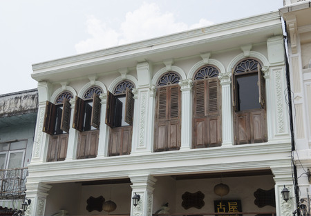 The streets of the old town - Thalang Road, Phuket Town, Thailandのeditorial素材