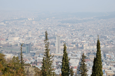 Top view of the central part of Tbilisiの写真素材