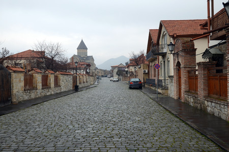 Streets of Mtskheta ancient capital of Georgia after the rain
