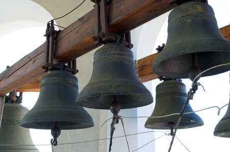 Bells on belfry Znamensky nunnery church. Irkutsk Russia