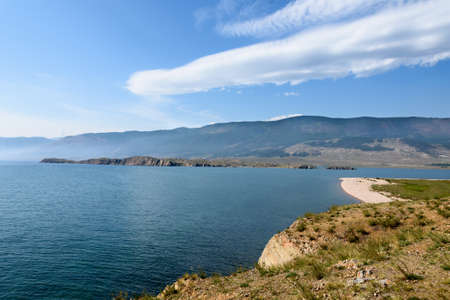Picturesque View of Hadarta Cape from Uyuga Cape. Lake Baikalの写真素材