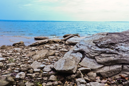 On lakesideの写真素材