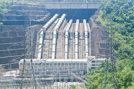 The hydroelectric power plants of Srinakarin dam in Kanchanaburi province ,Thailand