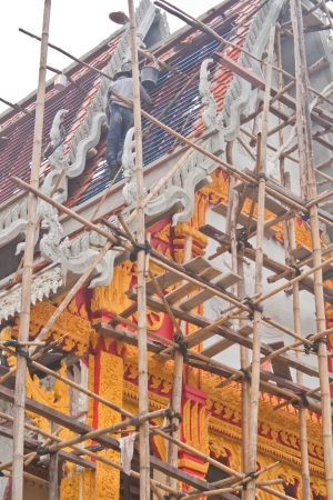 Re - construction of temple in northeast of Thailandのeditorial素材