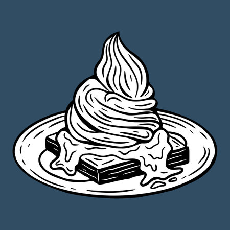 Cake Hand Drawn Ice Cream Food Dessert Pastries Menu Cafe Restaurants illustrationのイラスト素材