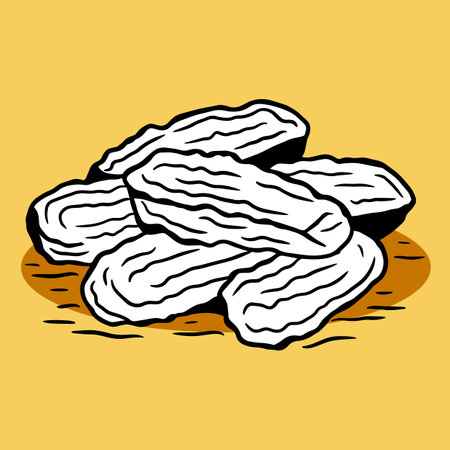 Hand Drawn french fries Fry Fast Food Packaging Menu Cafe Restaurants illustrationのイラスト素材