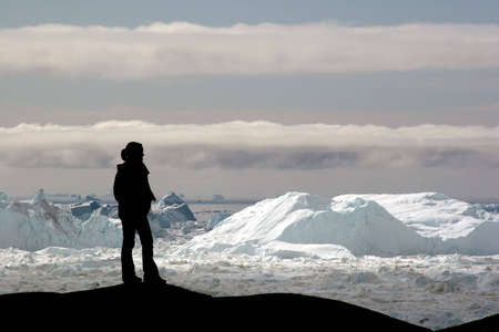 View of the Icefjord near Ilulissat, Greenlandの写真素材