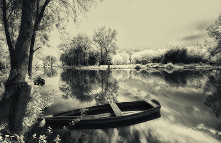 Boat in the riverの写真素材