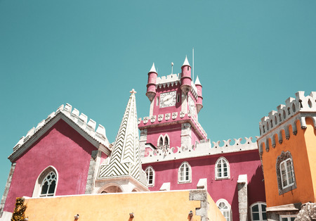 Pena National Palace (Palacio Nacional da Pena) - Romanticist palace in Sao Pedro de Penaferrim. Sintra, Portugal. Palace is a UNESCO World Heritage Site and one of Seven Wonders of Portugal.のeditorial素材