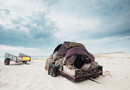 Vagueira beach in Aveiro, Portugalの写真素材