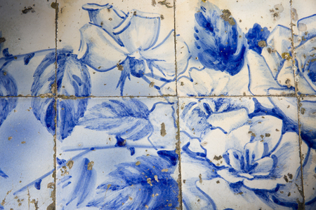 Decorative tiles in the old houseの写真素材