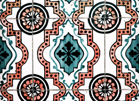 Decorative tiles in the old houseの写真素材