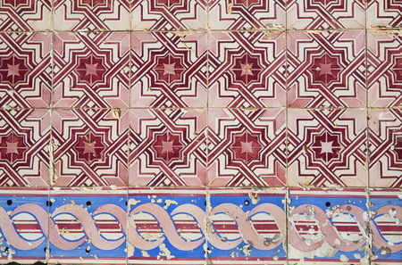 Decorative tiles in the old houseの写真素材