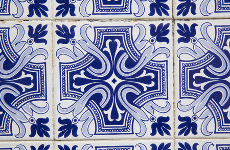 Decorative tiles in the old houseの写真素材