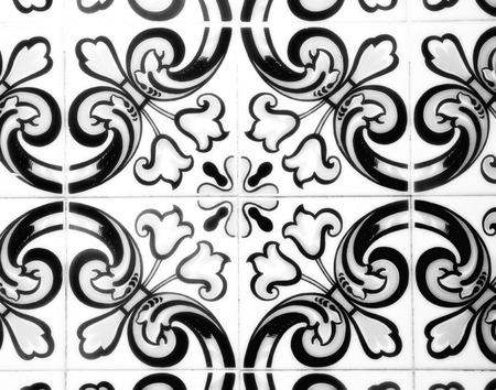 Decorative tiles in the old houseの写真素材