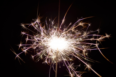 Sparkler At Night - Fireworkの写真素材