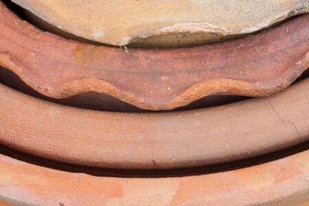 terracotta orange flower pot texture background imageの写真素材