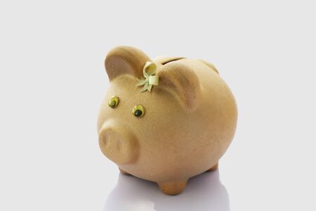 isolated piggy bank on white backgroundの写真素材