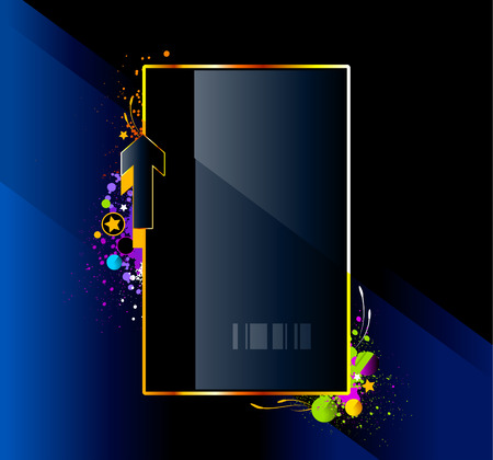 Glossy banner on graffiti background. Vector illustration.のイラスト素材