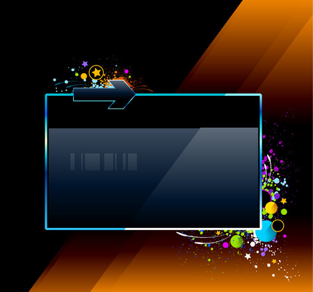 Glossy banner on graffiti background. Vector illustration.のイラスト素材