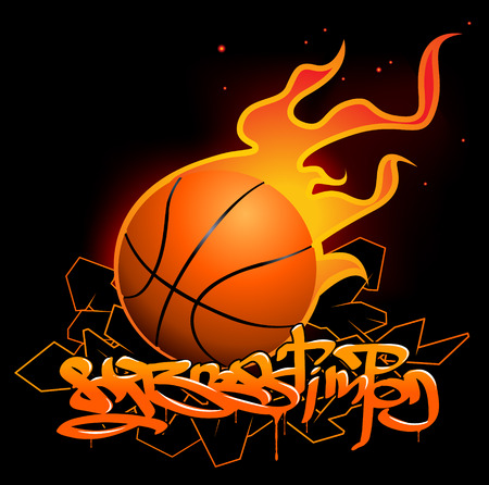 Basketball graffiti imageのイラスト素材