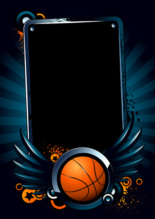 Basketball banner on modern backgroundのイラスト素材