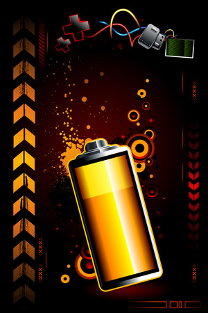 Just battery on dark high technology backgroundのイラスト素材