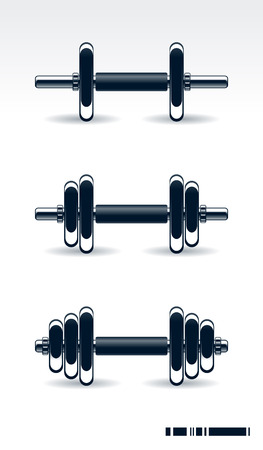 Bodybuilding equipment on white backgroundのイラスト素材